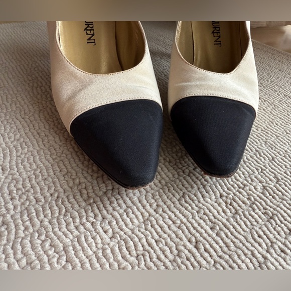 YVEST SAINT LAURENT Heels, Cap-Toe, Satin, Size 7M, Good Condition - Picture 3 of 16